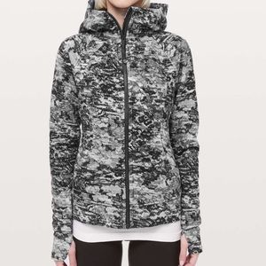 Lululemon Scuba Hoodie Light Cotton Fleece Masked Lace Starlight Black Size 8